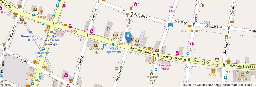 Mapa de ubicacion de Banco Nación, Recoleta en Argentine, Ciudad Autónoma De Buenos Aires, Comuna 2, Buenos Aires.