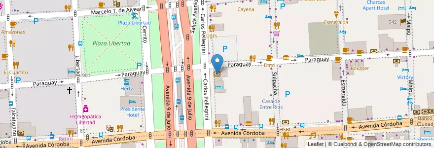 Mapa de ubicacion de Banco Nación, Retiro en アルゼンチン, Ciudad Autónoma De Buenos Aires, Comuna 1, ブエノスアイレス.
