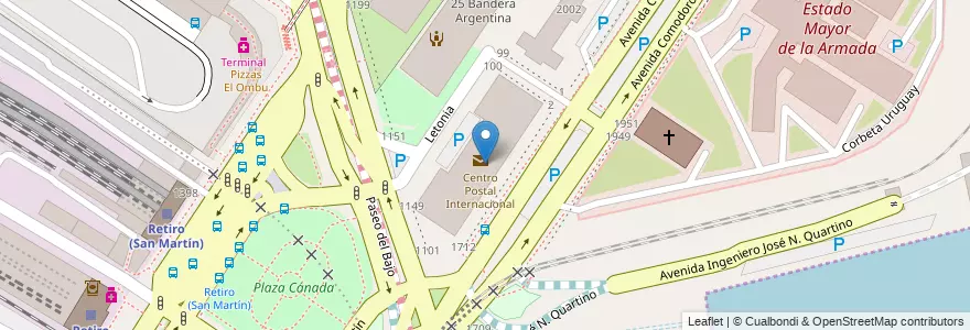 Mapa de ubicacion de Banco Nación, Retiro en آرژانتین, Ciudad Autónoma De Buenos Aires, Comuna 1, Buenos Aires.