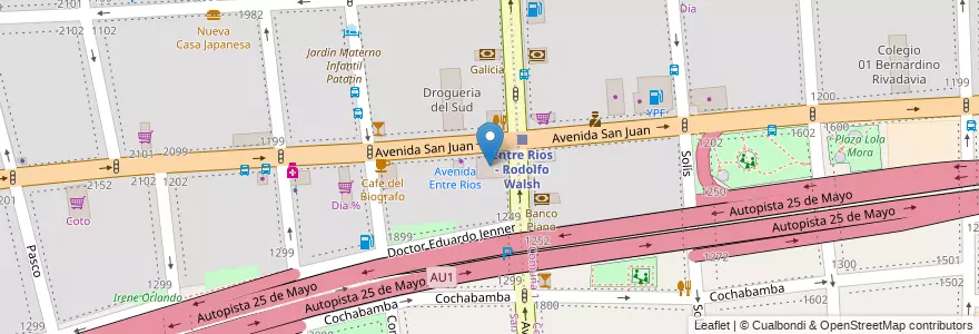 Mapa de ubicacion de Banco Nación, San Cristobal en アルゼンチン, Ciudad Autónoma De Buenos Aires, Comuna 3, ブエノスアイレス.