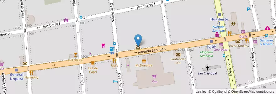 Mapa de ubicacion de Banco Nación, San Cristobal en Аргентина, Буэнос-Айрес, Comuna 3, Буэнос-Айрес.