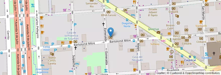 Mapa de ubicacion de Banco Nación, San Nicolas en آرژانتین, Ciudad Autónoma De Buenos Aires, Comuna 1, Buenos Aires.