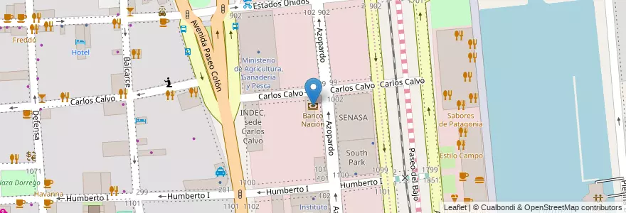 Mapa de ubicacion de Banco Nación, San Telmo en Argentinien, Ciudad Autónoma De Buenos Aires, Comuna 1, Buenos Aires.