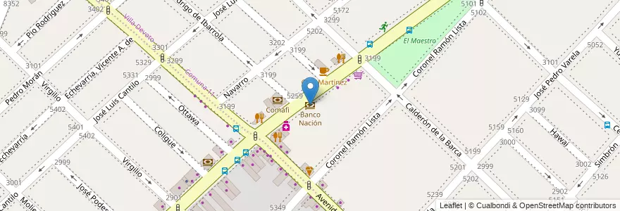 Mapa de ubicacion de Bank of the Argentine Nation en Argentina, Buenos Aires, Comuna 10.