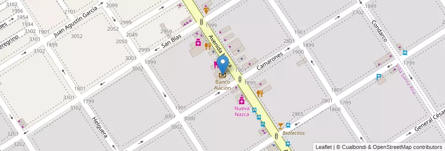 Mapa de ubicacion de Banco Nación, Villa Santa Rita en آرژانتین, Ciudad Autónoma De Buenos Aires, Buenos Aires, Comuna 11.