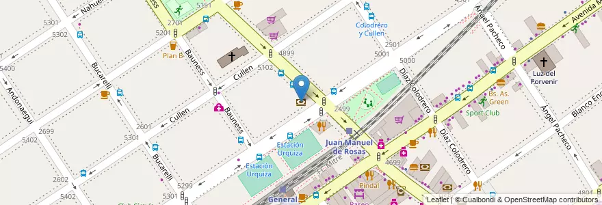 Mapa de ubicacion de Banco Nación, Villa Urquiza en Arjantin, Ciudad Autónoma De Buenos Aires, Comuna 12, Buenos Aires.