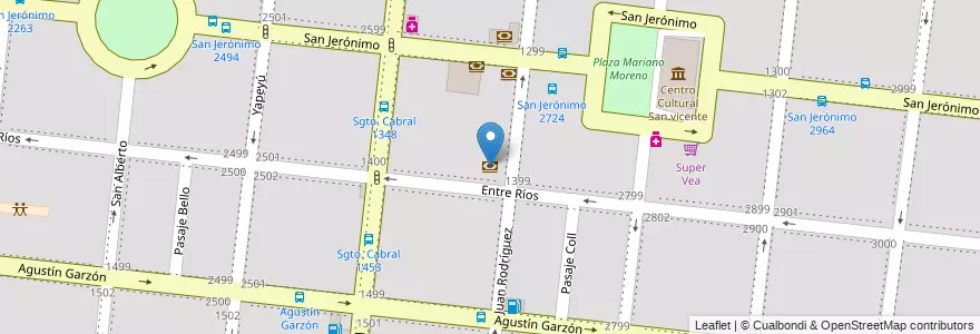 Mapa de ubicacion de Banco Nación en 아르헨티나, Córdoba, Departamento Capital, Pedanía Capital, Córdoba, Municipio De Córdoba.