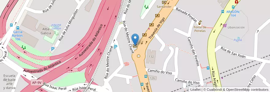 Mapa de ubicacion de Banco Pastor en 西班牙, Galicia / Galiza, Pontevedra, Vigo, Vigo.