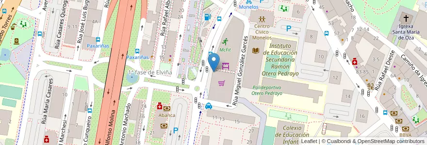Mapa de ubicacion de Banco Pastor en España, Galicia / Galiza, A Coruña, A Coruña, A Coruña.