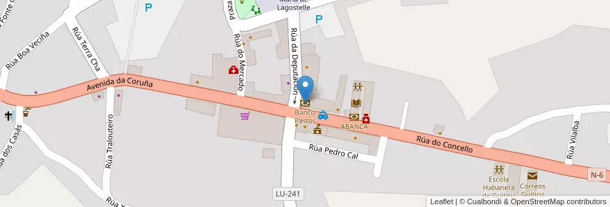 Mapa de ubicacion de Banco Pastor en España, Galicia / Galiza, Lugo, Terra Chá, Guitiriz.