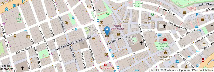Mapa de ubicacion de Banco Pastor en Испания, Валенсия, Аликанте, Алаканти, Аликанте.