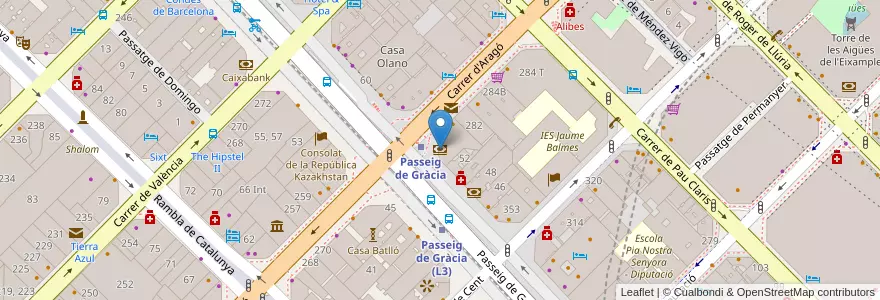 Mapa de ubicacion de Banco Pastor en スペイン, カタルーニャ州, Barcelona, バルサルネス, Barcelona.