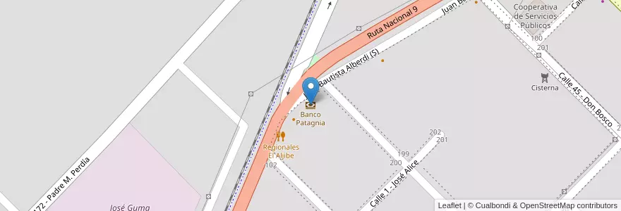 Mapa de ubicacion de Banco Patagnia en Аргентина, Кордова, Departamento Colón, Pedanía Cañas, Municipio De Colonia Caroya, Colonia Caroya.
