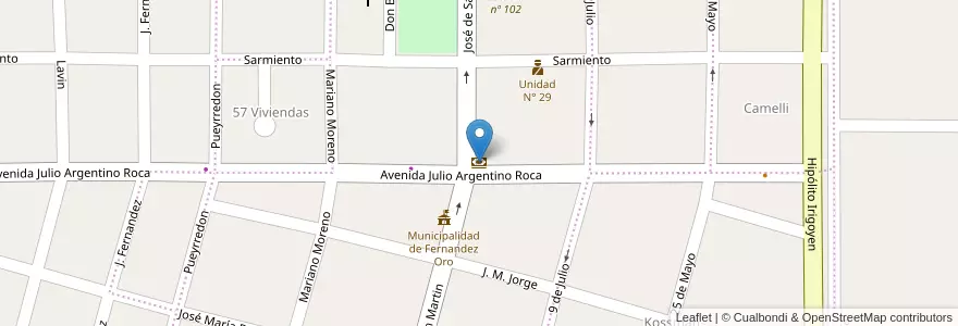 Mapa de ubicacion de Banco Patagonia en 阿根廷, 智利, 内格罗河省, Municipio De General Fernández Oro, Departamento General Roca, Fernández Oro.