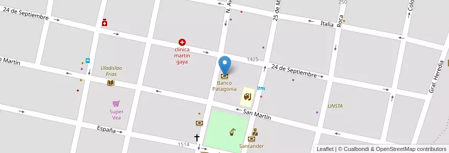 Mapa de ubicacion de Banco Patagonia en Arjantin, Tucumán, Departamento Chicligasta, Municipio De Concepción, Concepción.