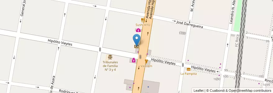 Mapa de ubicacion de Banco Piano en Arjantin, Buenos Aires, Partido De Lomas De Zamora, Banfield.