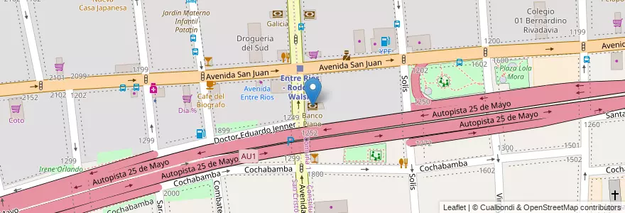 Mapa de ubicacion de Banco Piano, Constitucion en الأرجنتين, Ciudad Autónoma De Buenos Aires, Buenos Aires.