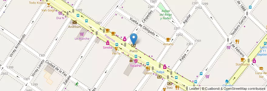 Mapa de ubicacion de Banco Piano, Palermo en Arjantin, Ciudad Autónoma De Buenos Aires, Buenos Aires, Comuna 14.