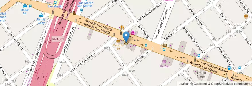Mapa de ubicacion de Banco Piano, Villa Devoto en Argentina, Provincia Di Buenos Aires, Comuna 11.