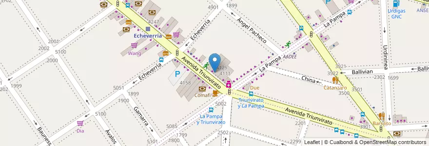Mapa de ubicacion de Banco Piano, Villa Urquiza en 阿根廷, Ciudad Autónoma De Buenos Aires, Comuna 12, 布宜诺斯艾利斯.