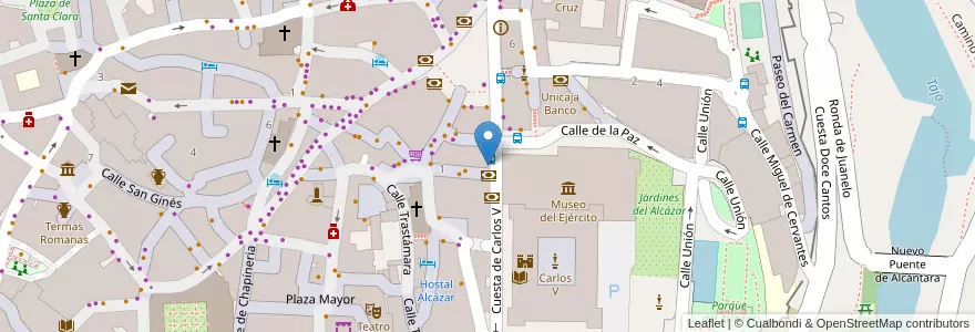 Mapa de ubicacion de Banco Popular en スペイン, カスティーリャ＝ラ・マンチャ州, Toledo, Toledo, Toledo.