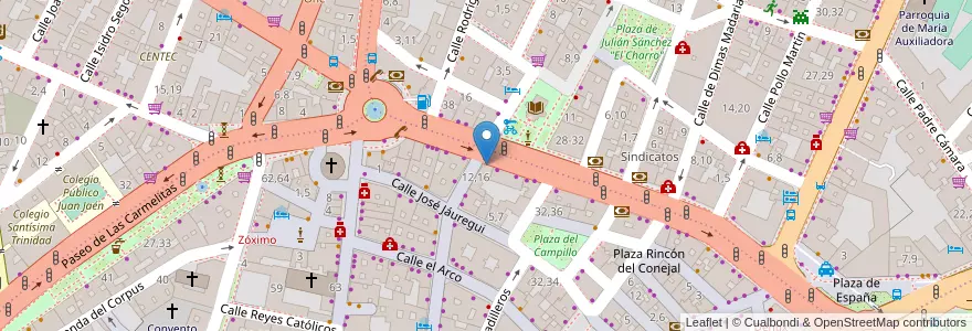 Mapa de ubicacion de Banco Popular en Испания, Кастилия И Леон, Саламанка, Campo De Salamanca, Саламанка.