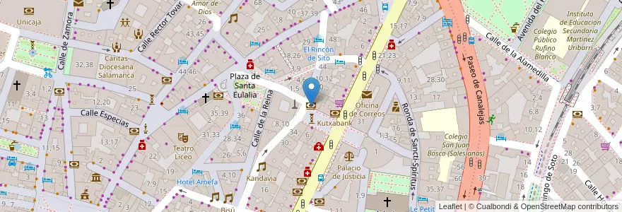 Mapa de ubicacion de Banco Popular en スペイン, カスティーリャ・イ・レオン州, サラマンカ, Campo De Salamanca, サラマンカ.