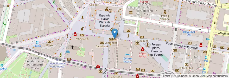 Mapa de ubicacion de Banco Popular en اسپانیا, Euskadi, Araba/Álava, Gasteizko Kuadrilla/Cuadrilla De Vitoria, Vitoria-Gasteiz.