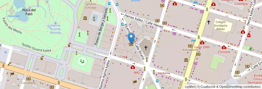 Mapa de ubicacion de Banco Popular en スペイン, バスク州, Bizkaia, Bilboaldea, ビルバオ.
