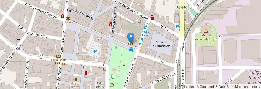 Mapa de ubicacion de Banco Popular en إسبانيا, أستورياس, أستورياس, Llangréu/Langreo.
