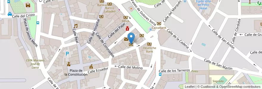 Mapa de ubicacion de Banco Popular en إسبانيا, منطقة مدريد, منطقة مدريد, Área Metropolitana De Madrid Y Corredor Del Henares, Pinto.
