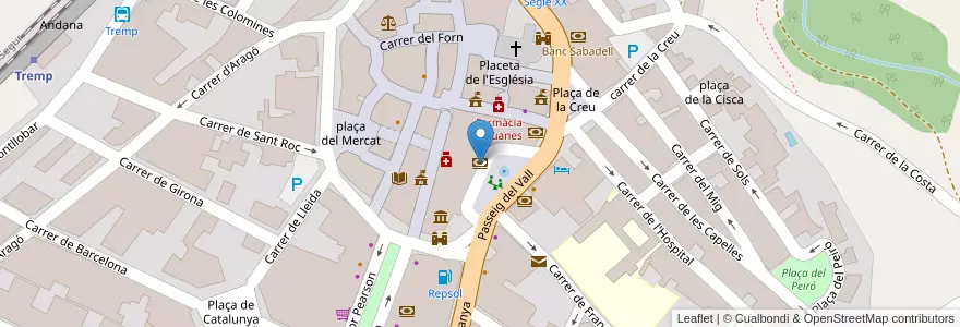 Mapa de ubicacion de Banco Popular en Spain, Catalonia, Lleida, Pallars Jussà, Tremp.