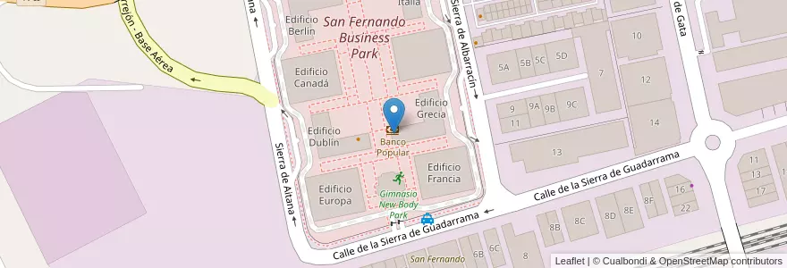 Mapa de ubicacion de Banco Popular en Sepanyol, Comunidad De Madrid, Comunidad De Madrid, Área Metropolitana De Madrid Y Corredor Del Henares, San Fernando De Henares.