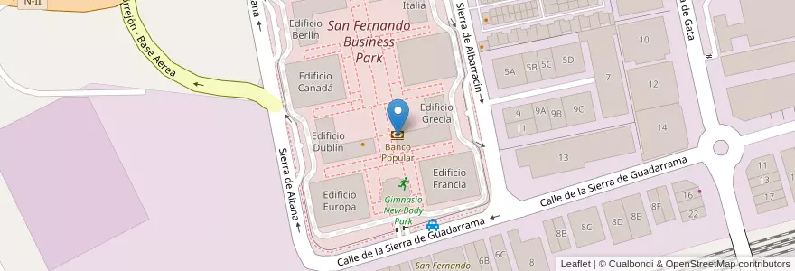 Mapa de ubicacion de Banco Popular en Испания, Мадрид, Мадрид, Área Metropolitana De Madrid Y Corredor Del Henares, San Fernando De Henares.