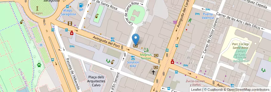 Mapa de ubicacion de Banco Popular en Spagna, Comunitat Valenciana, Valencia, Comarca De València, Valencia.