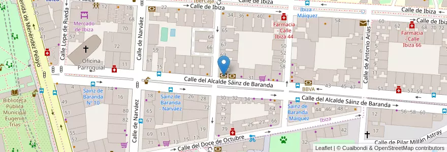 Mapa de ubicacion de Banco Popular en España, Comunidad De Madrid, Comunidad De Madrid, Área Metropolitana De Madrid Y Corredor Del Henares, Madrid.