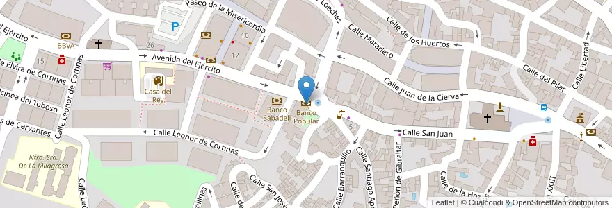 Mapa de ubicacion de Banco Popular en Испания, Мадрид, Мадрид, Cuenca Del Henares, Arganda Del Rey.