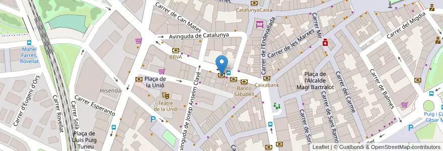 Mapa de ubicacion de Banco Popular en Espagne, Catalogne, Barcelone, Vallais-Occidental, Sant Cugat Del Vallès.