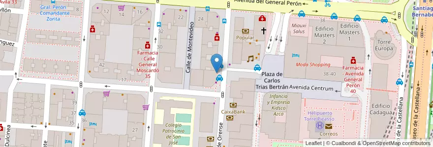 Mapa de ubicacion de Banco Popular en 西班牙, Comunidad De Madrid, Comunidad De Madrid, Área Metropolitana De Madrid Y Corredor Del Henares, Madrid.