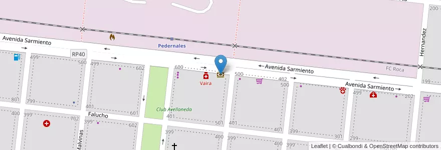 Mapa de ubicacion de Banco Provincia en 阿根廷, 布宜诺斯艾利斯省, Partido De Veinticinco De Mayo, Pedernales.