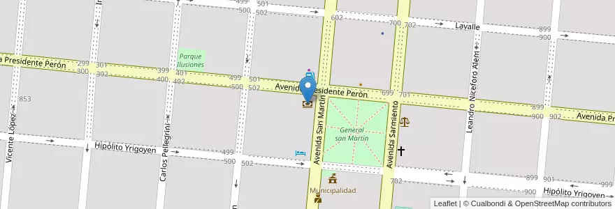 Mapa de ubicacion de Banco Provincia en Argentinien, Provinz Buenos Aires, Partido De General Alvear, General Alvear.