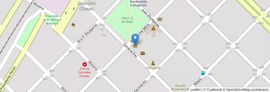 Mapa de ubicacion de Banco Provincia en Arjantin, Buenos Aires, Partido De Adolfo Gonzales Chaves, Adolfo Gonzáles Chaves.