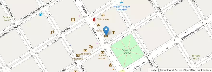 Mapa de ubicacion de Banco Provincia en Arjantin, Buenos Aires, Partido De Trenque Lauquen, Cuartel Chacras De Trenque Lauquen, Trenque Lauquen.
