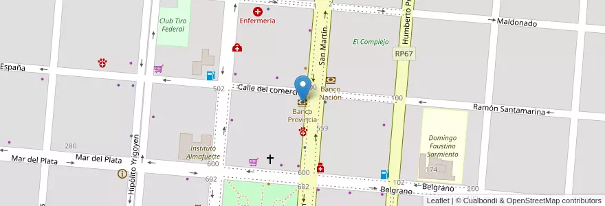 Mapa de ubicacion de Banco Provincia en الأرجنتين, بوينس آيرس, Partido De Puan, Puan.