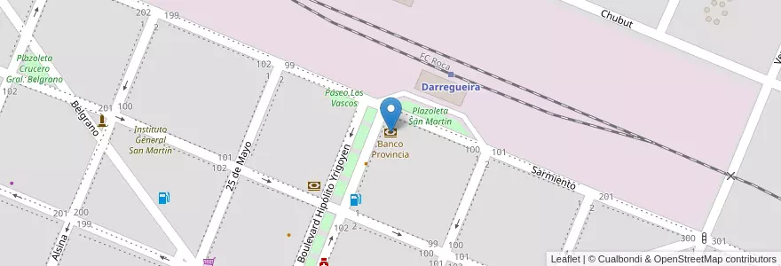 Mapa de ubicacion de Banco Provincia en Arjantin, Buenos Aires, Partido De Puan, Darregueira.