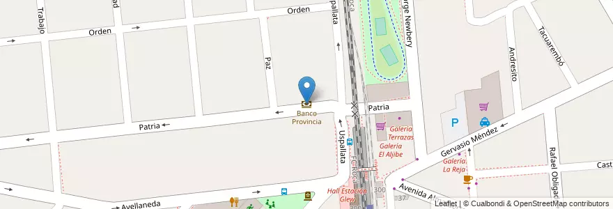Mapa de ubicacion de Banco Provincia en Arjantin, Buenos Aires, Partido De Almirante Brown, Glew.