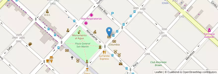Mapa de ubicacion de Banco Provincia en アルゼンチン, ブエノスアイレス州, Partido De La Matanza, San Justo.