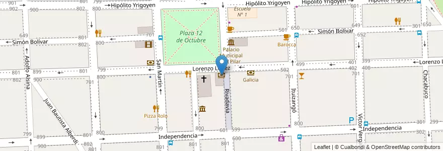 Mapa de ubicacion de Banco Provincia en Arjantin, Buenos Aires, Partido Del Pilar, Pilar.