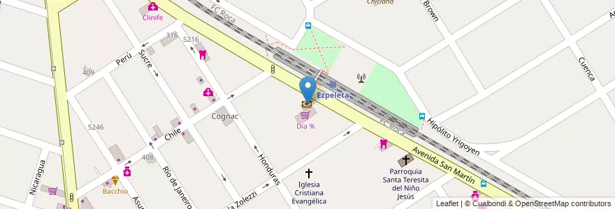 Mapa de ubicacion de Banco Provincia en アルゼンチン, ブエノスアイレス州, Partido De Quilmes, Ezpeleta.