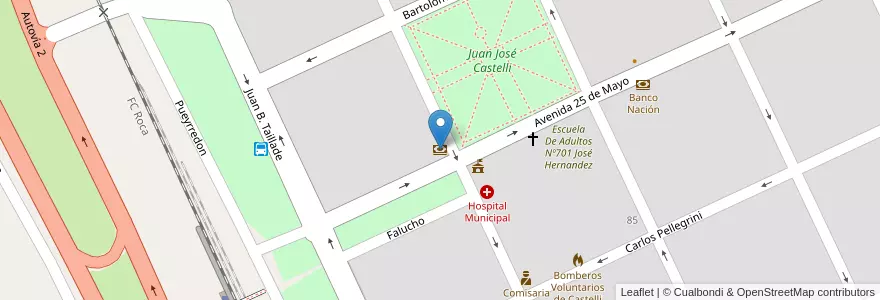 Mapa de ubicacion de Banco Provincia en Arjantin, Buenos Aires, Partido De Castelli.